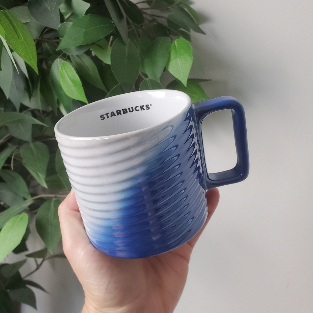 Starbucks Blue Ombre Twist Mug Holiday Swirl 2022 Ceramic